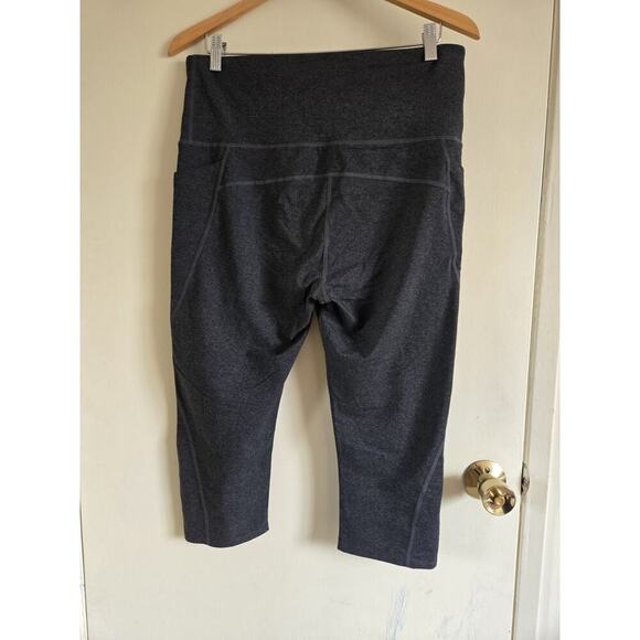 Fishers Finery Womens XL Super High Rise Active 18" Capri Heather Gray Workout - Picture 4 of 5